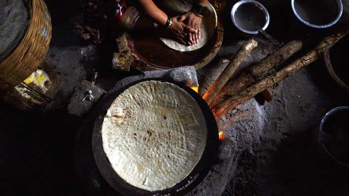 Rotis Cooked on Traditional Mud Chulha